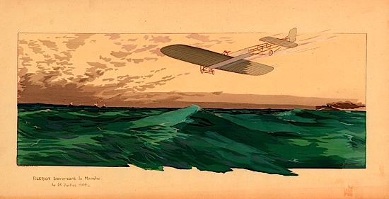 Blériot traversant la Manche le 25 juillet 1909