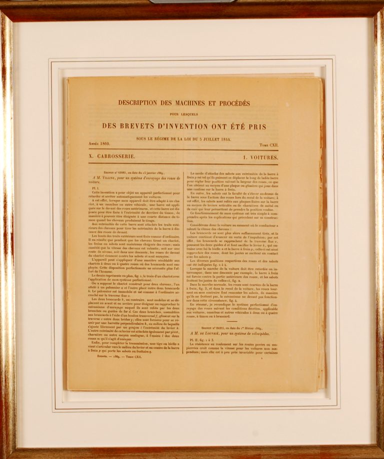 Couverture Brevet: "Description des machines et procédés : Des brevets d'invention ont été pris" - 1869